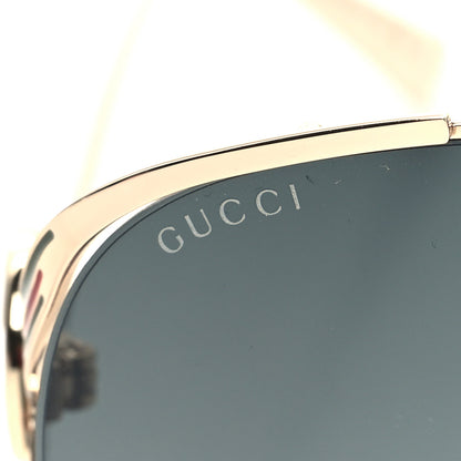 Gucci Metal Oversized Round Frame GG0225S Sunglasses Gold 7 of 8