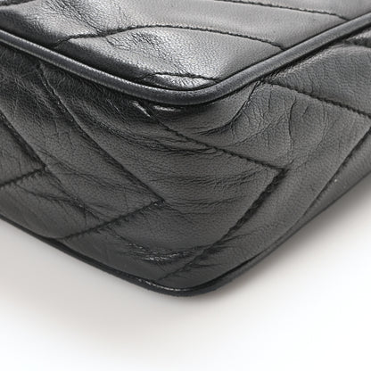 Chanel Lambskin Chevron Quilted Tassel Camera Case Black 10 of 10