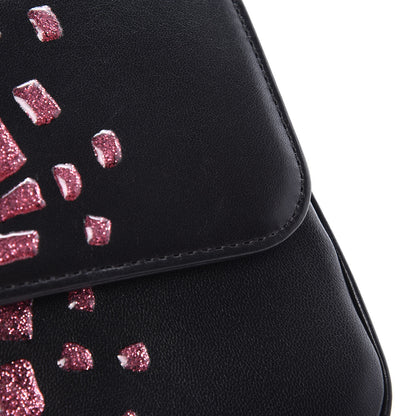 Chanel Lambskin Resin Glitter Medium Double Flap Black Pink 10 of 13