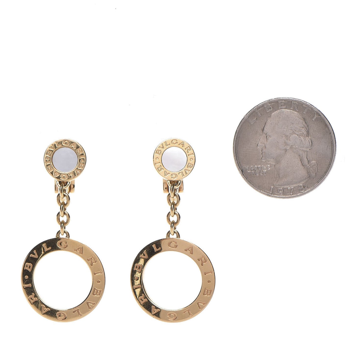 18K Yellow Gold Mother Of Pearl BVULGARI BVULGARI Drop Earrings