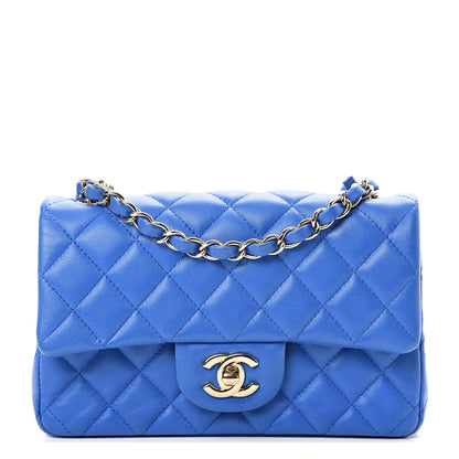 Chanel Lambskin Quilted Mini Rectangular Flap Blue 1 of 13