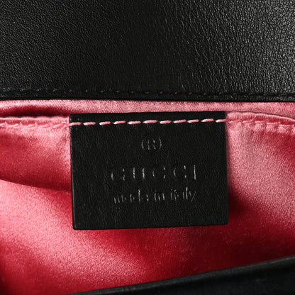 Gucci Velvet Matelasse Embroidered Mini GG Marmont Shoulder Bag Black 6 of 10