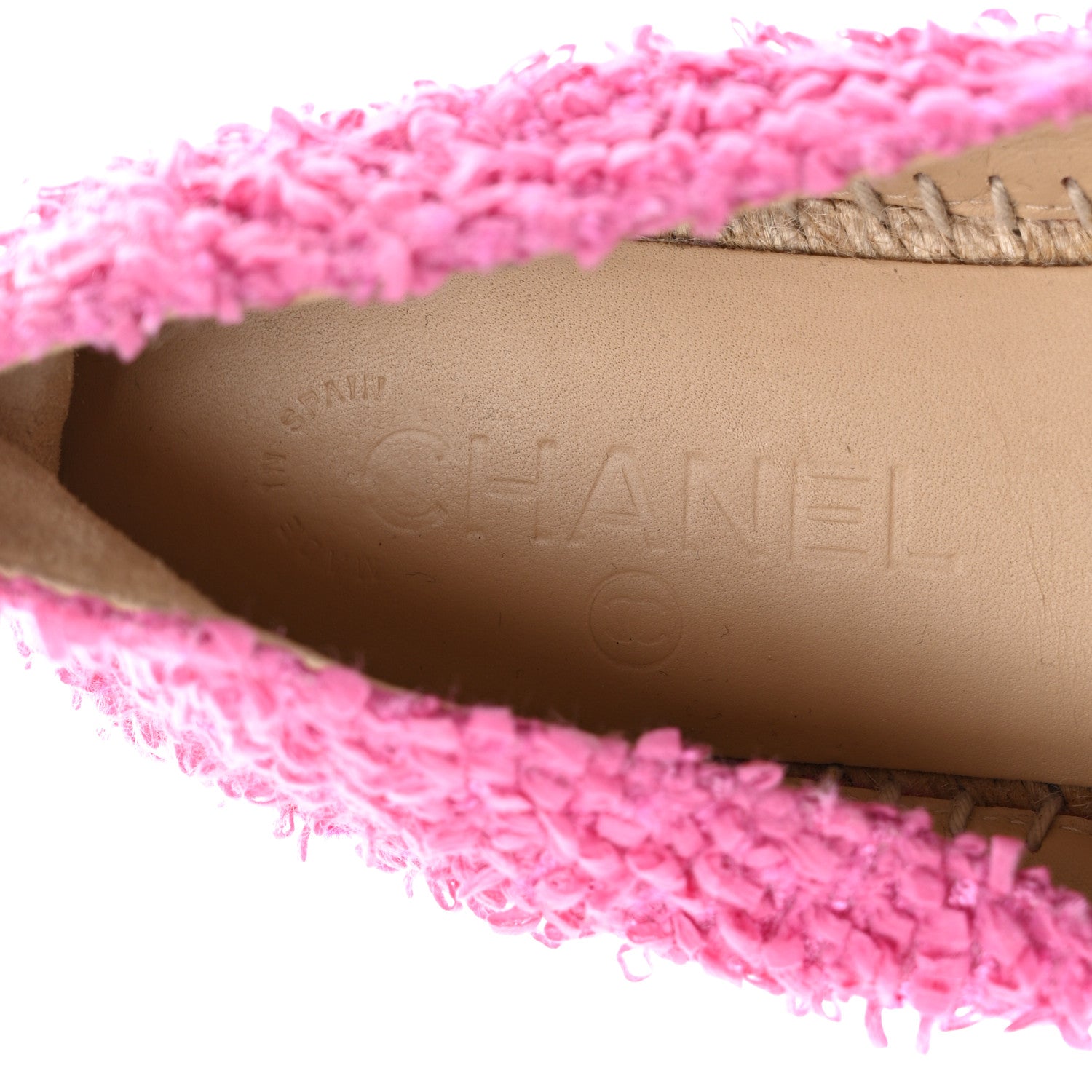 Chanel Tweed CC Espadrilles 37 Dark Pink Navy 8 of 12