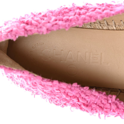 Chanel Tweed CC Espadrilles 37 Dark Pink Navy 8 of 12