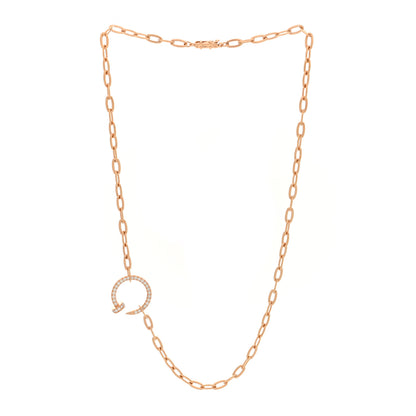 Cartier 18K Pink Gold Diamond Juste Un Clou Chain Necklace 3 of 4