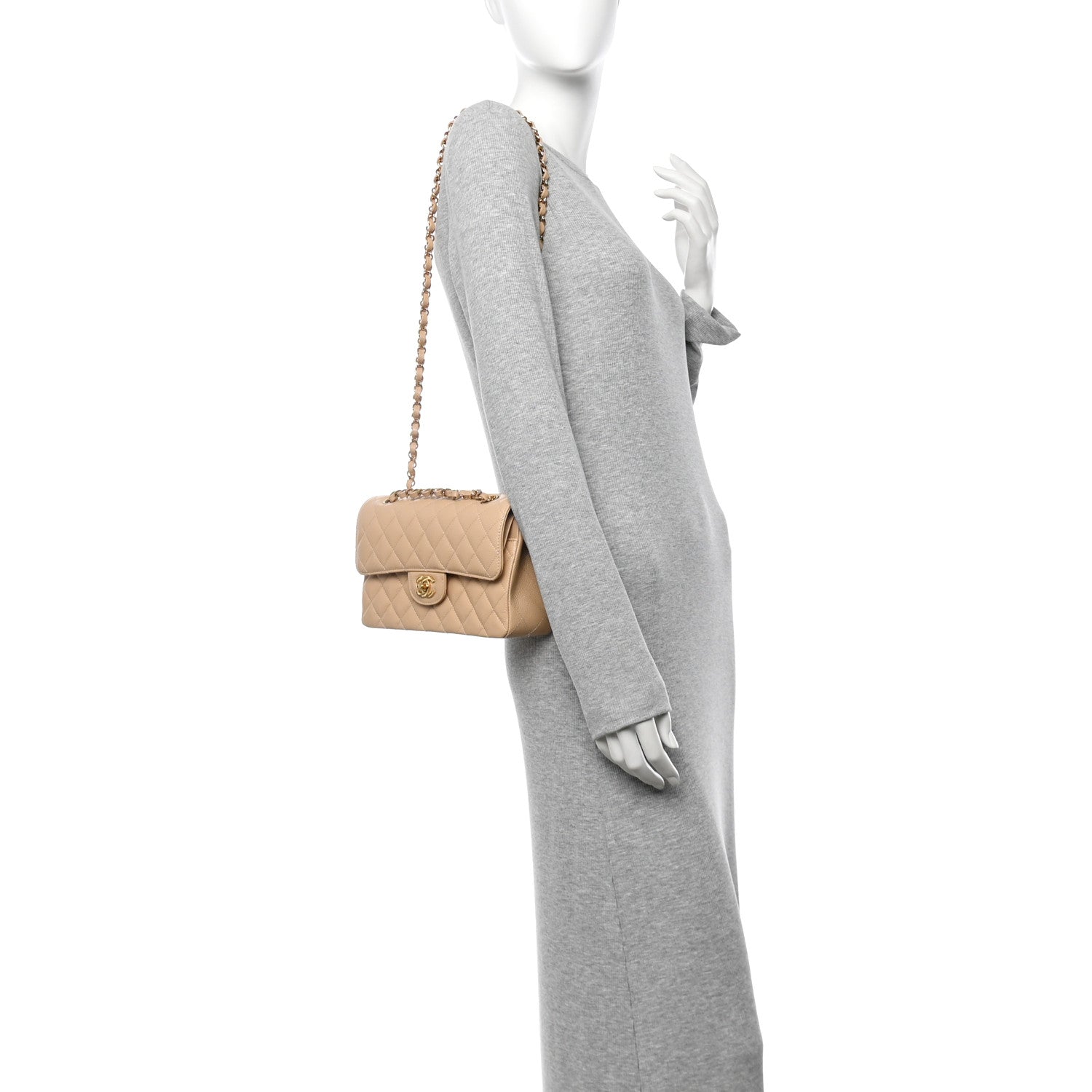 Chanel Caviar Quilted Small Double Flap Beige 2 of 11