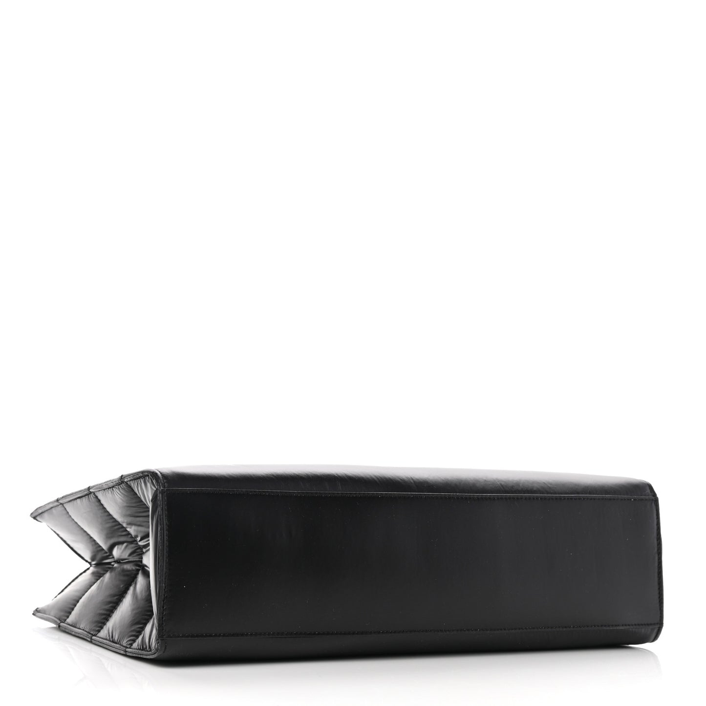 Nylon Medium Puff Shopping Bag Black
