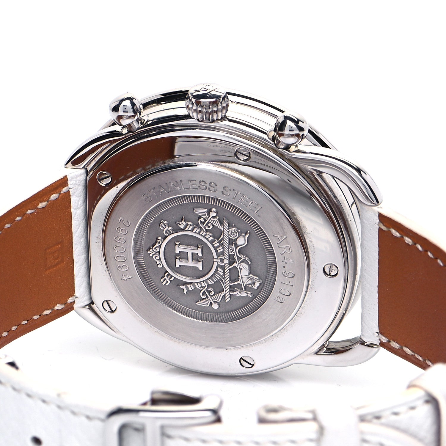 Hermes Stainless Steel Courchevel 43mm Arceau Automatic Watch Blanc 4 of 7