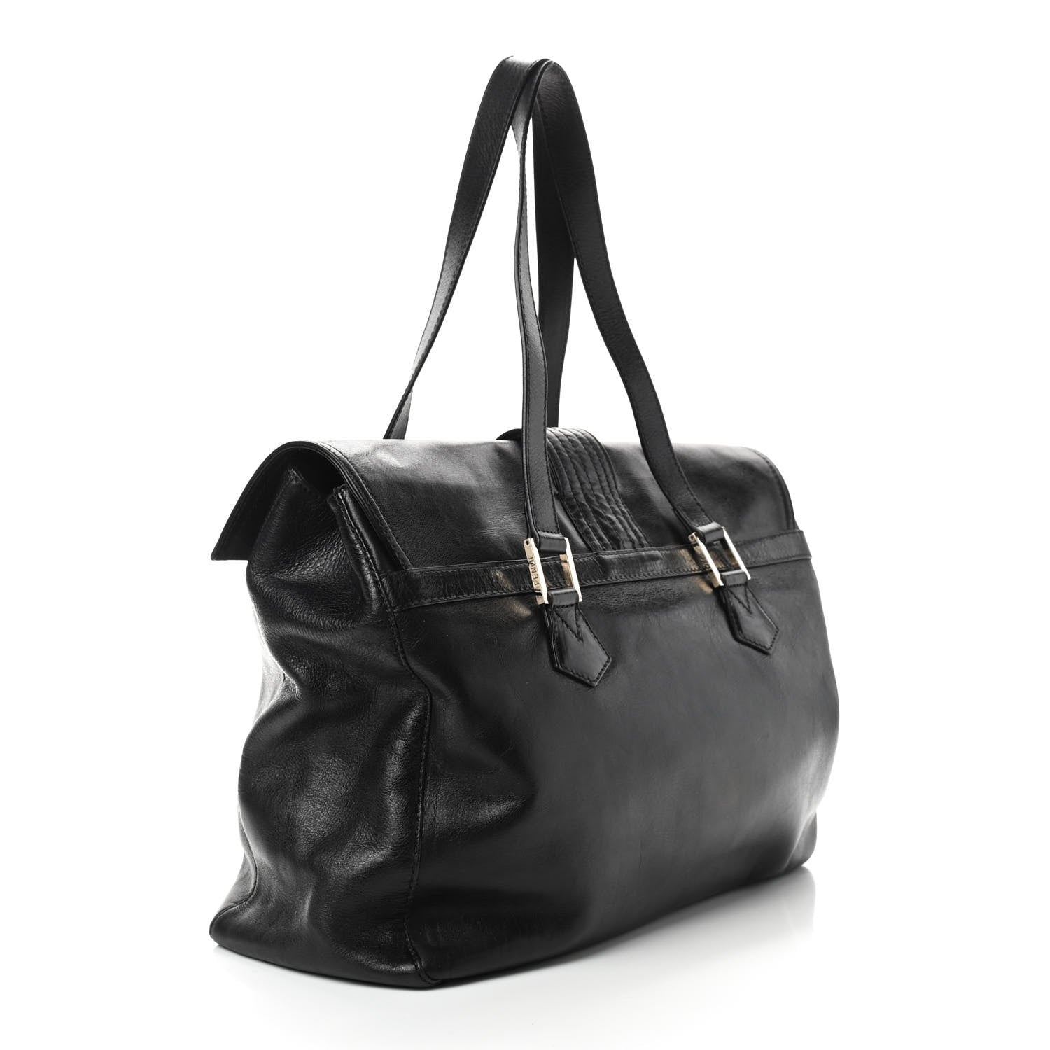 Fendi Vitello Acqua Baguette Satchel Black 3 of 10