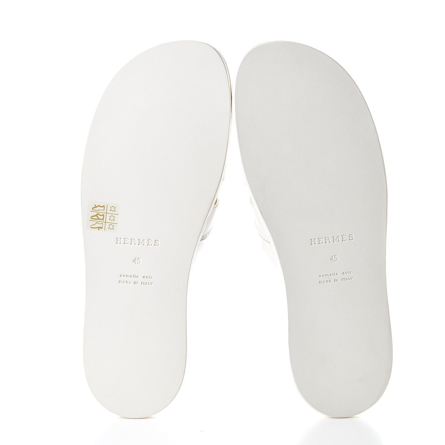 Hermes Calfskin Mens Izmir Sandals 45 White 5 of 8