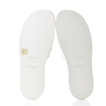 Hermes Calfskin Mens Izmir Sandals 45 White 5 of 8