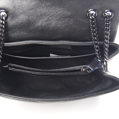Saint Laurent Calfskin Y Quilted Monogram Small Loulou Chain Satchel Black 4 of 9