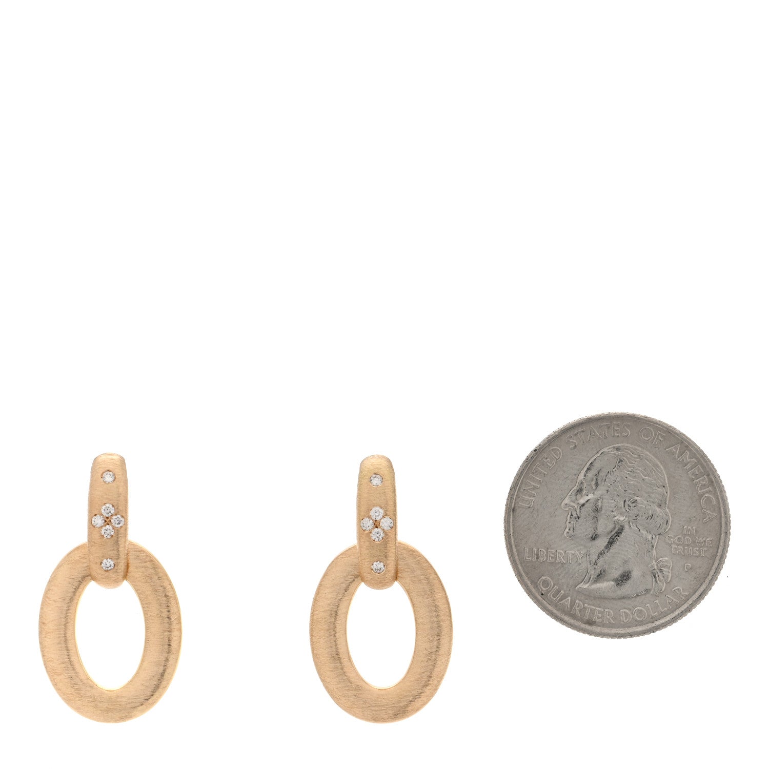 Roberto Coin 18K Yellow Gold Diamond Duchessa Satin Doorknocker Earrings 2 of 4