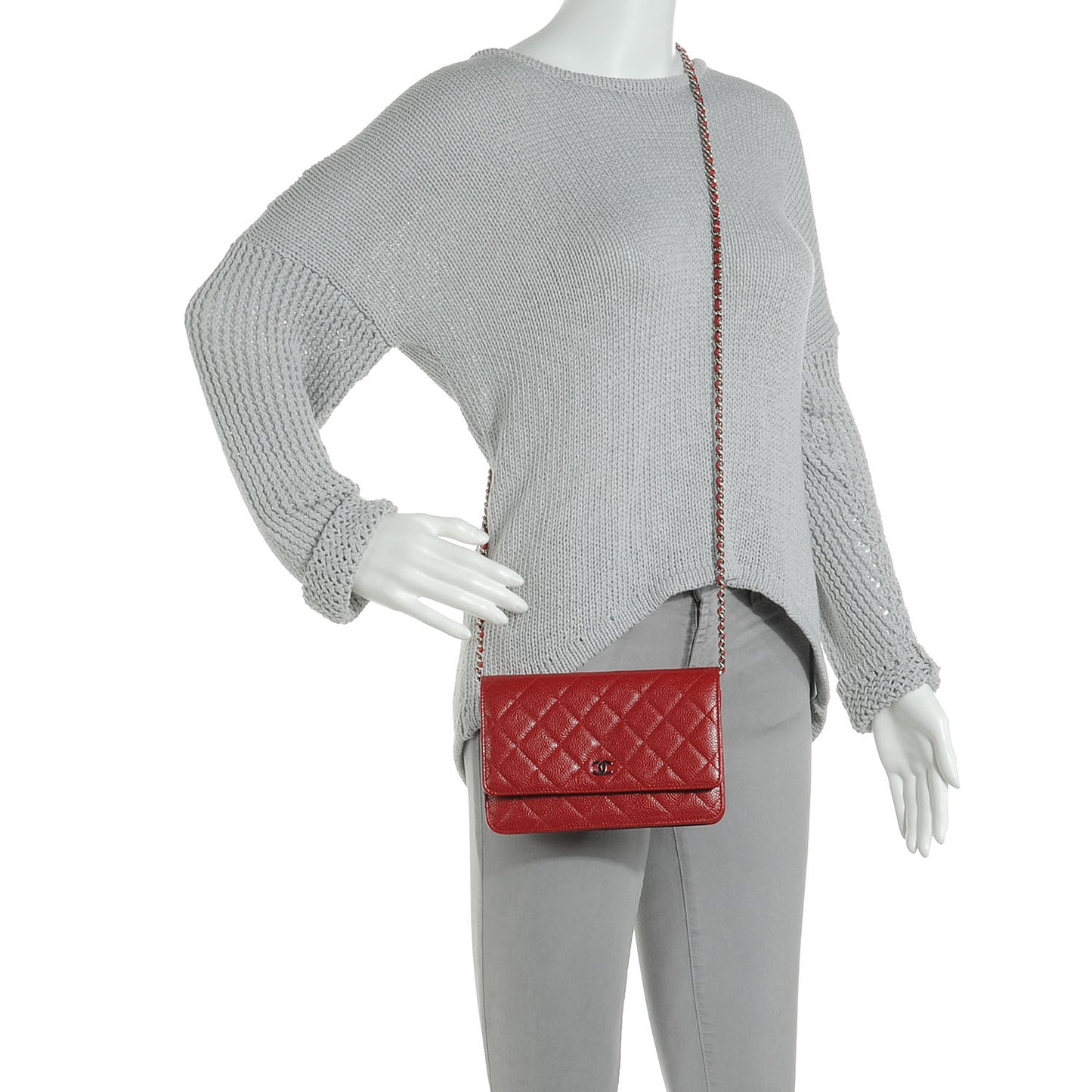 Caviar Classic Wallet on Chain WOC Red