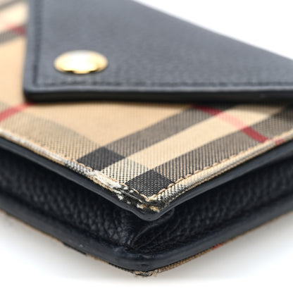 Burberry Grainy Calfskin Vintage Check Jade Card Case On Chain Black 9 of 10