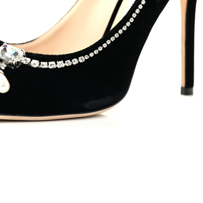 Jimmy Choo Velvet Crystal Embellished Love 100 Pumps 41 Black 9 of 15