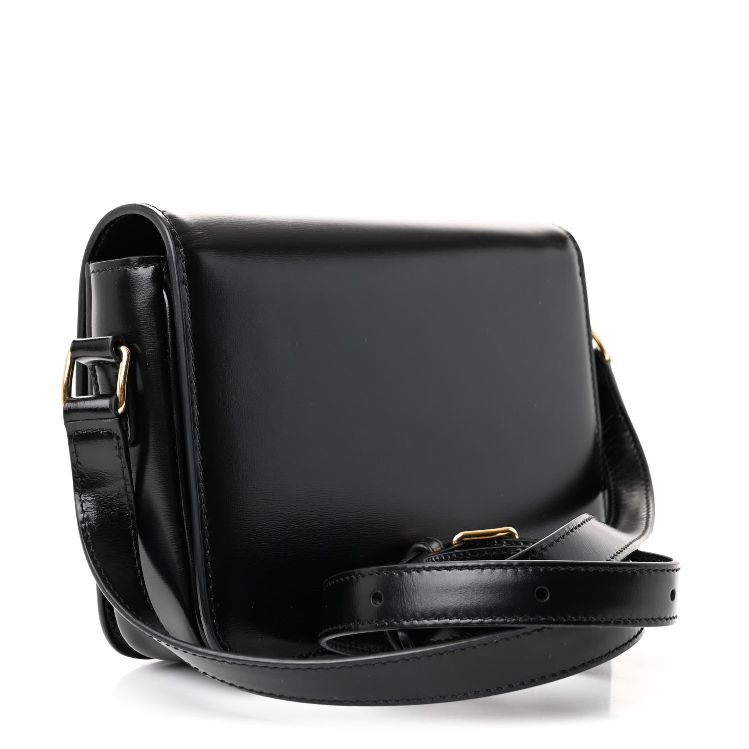 Celine Shiny Calfskin Teen Triomphe Black 3 of 10