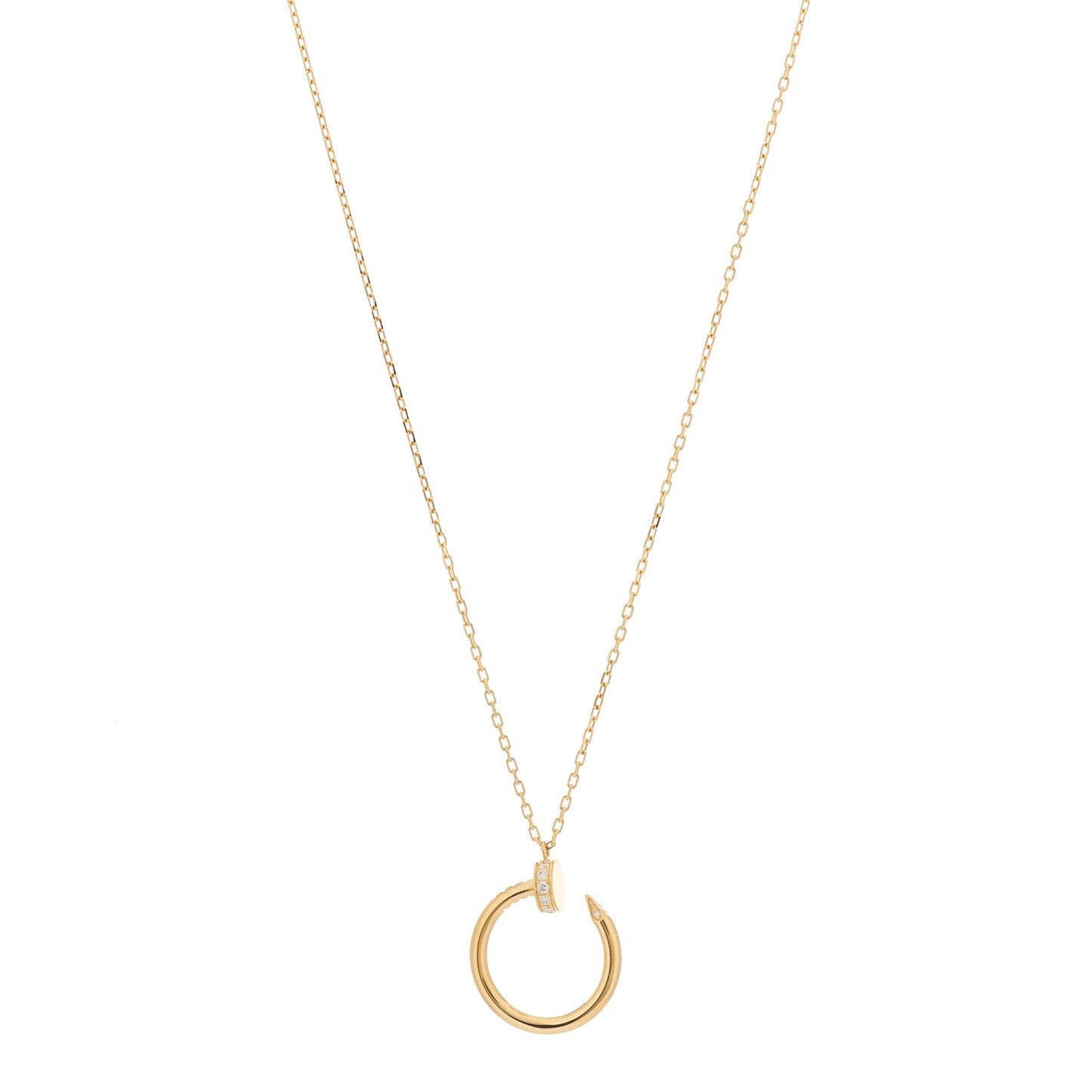 18K Yellow Gold Diamond Juste Un Clou Pendant Necklace