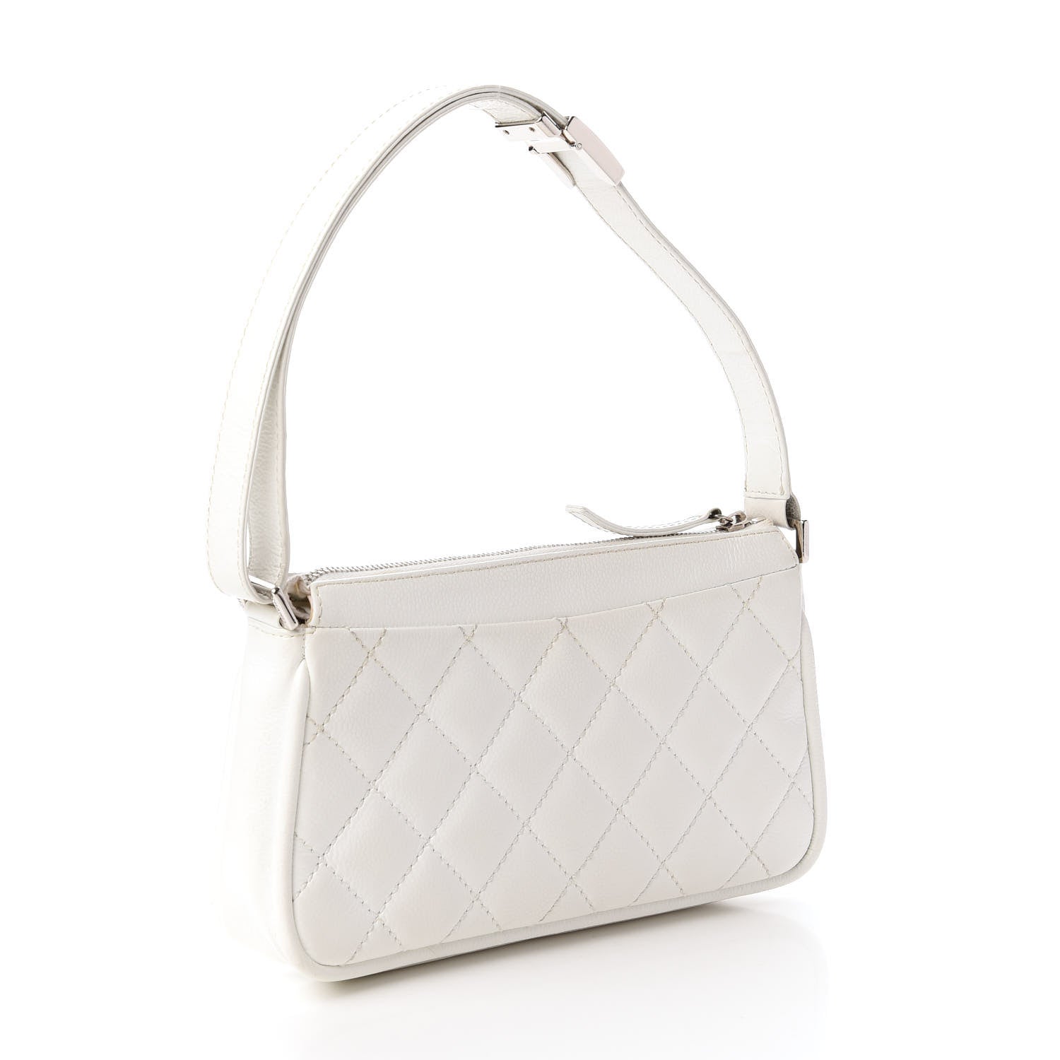 Chanel Caviar Quilted Timeless CC Shoulder Bag White 3 of 12