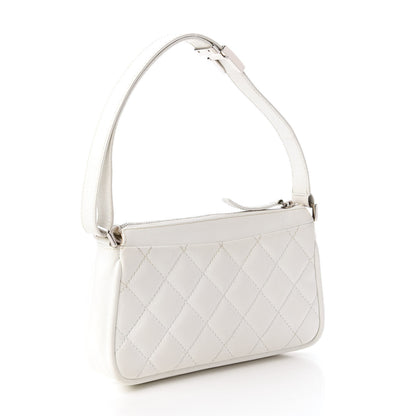 Chanel Caviar Quilted Timeless CC Shoulder Bag White 3 of 12