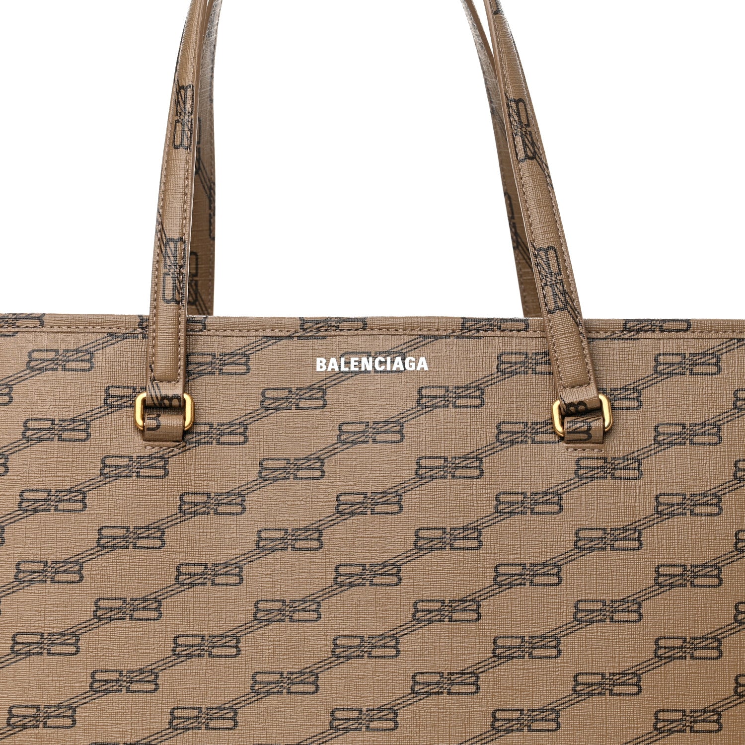 Balenciaga Coated Canvas BB Monogram Large Signature East West Shopper Bag Beige Brown 8 of 10
