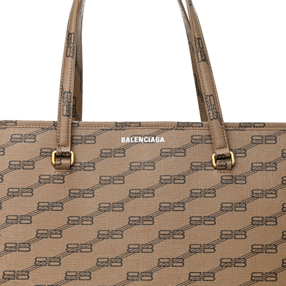 Balenciaga Coated Canvas BB Monogram Large Signature East West Shopper Bag Beige Brown 8 of 10