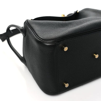 Hermes Taurillon Clemence Lindy 26 Black 9 of 11