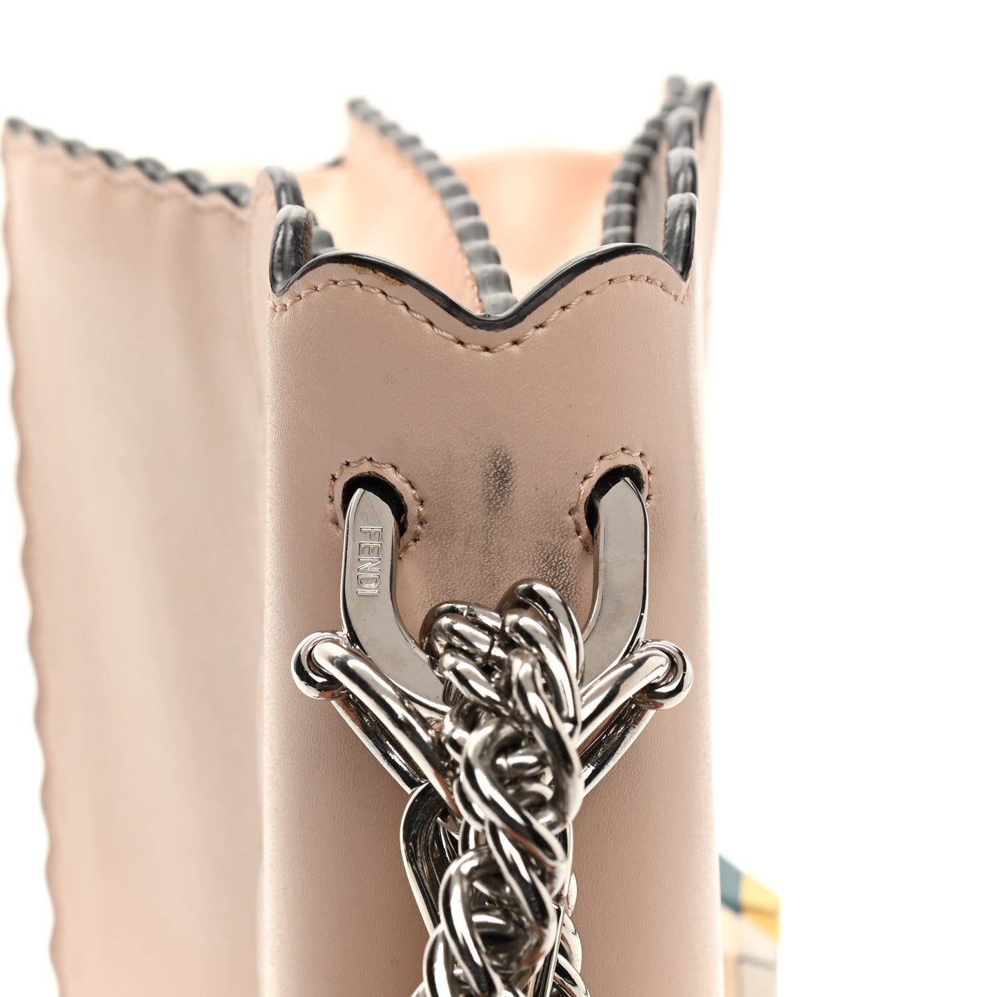 Vitello Liberty Scalloped Studded Kan I Shoulder Bag Plaster