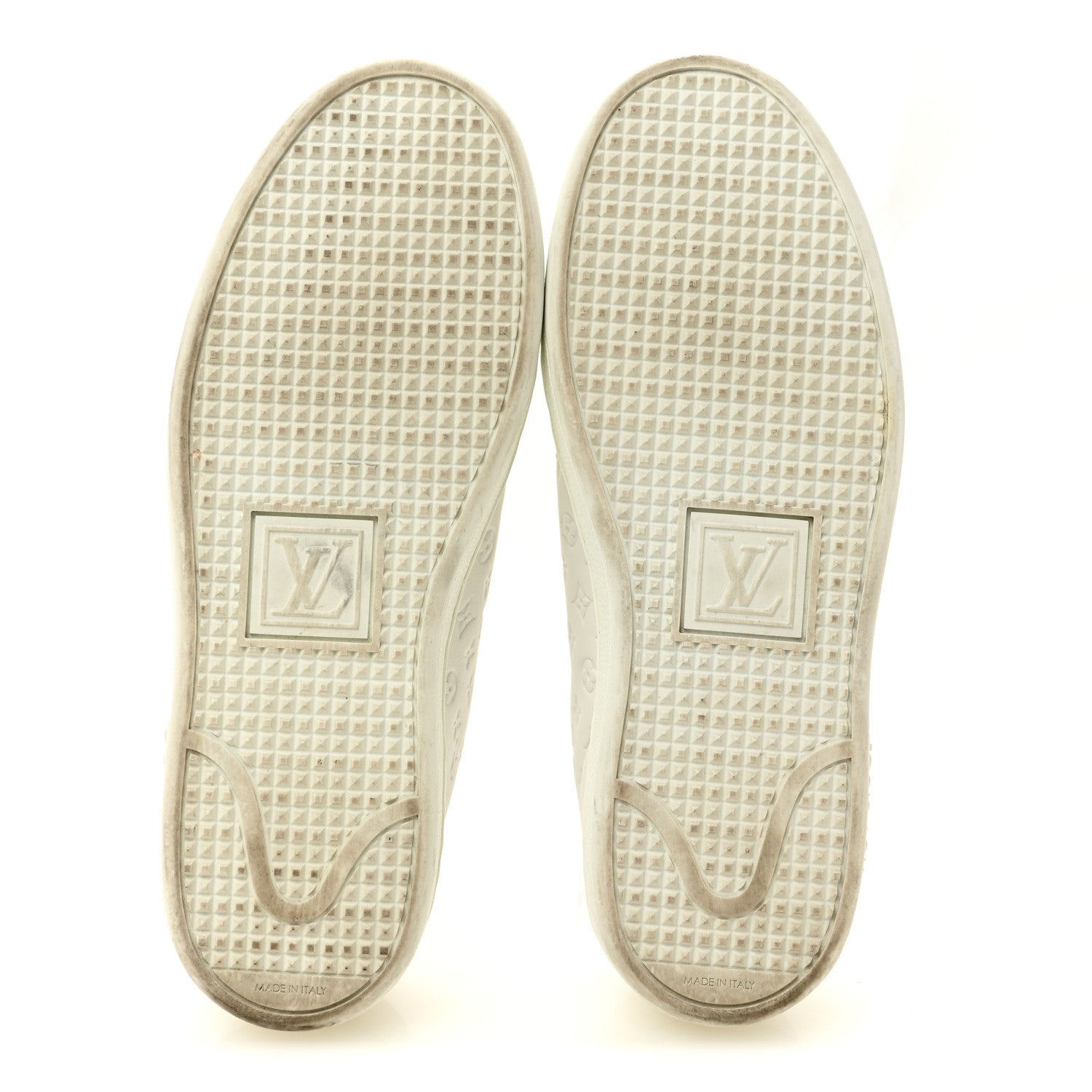 Louis Vuitton Calfskin Monogram Embossed Front Row Sneakers 36 White 6 of 9