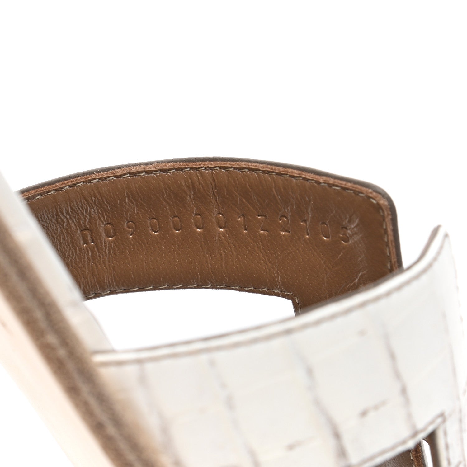 Hermes Matte Niloticus Crocodile Himalaya Oran Sandals 38 Blanc 8 of 8