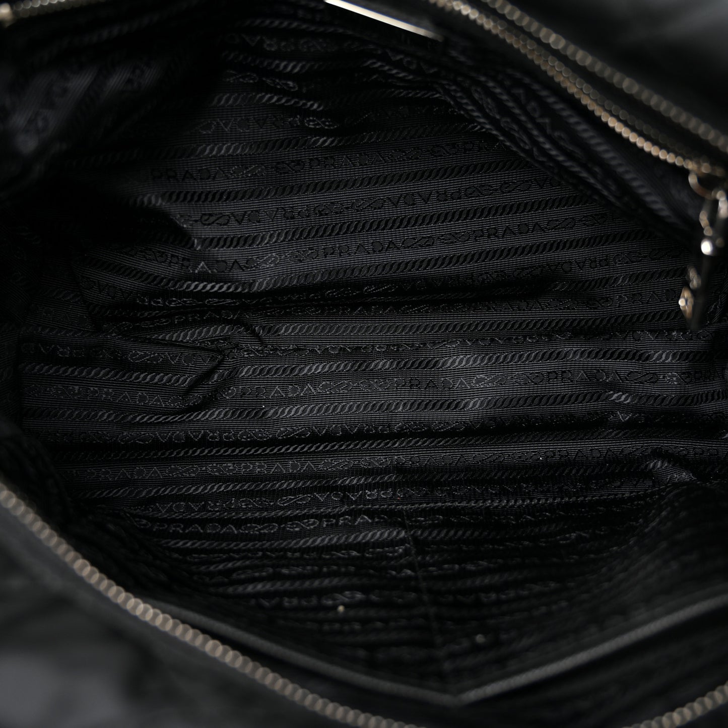 Nylon Tessuto Impuntu Quilted Shoulder Bag Black