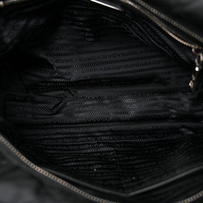 Prada Nylon Tessuto Impuntu Quilted Shoulder Bag Black 5 of 11