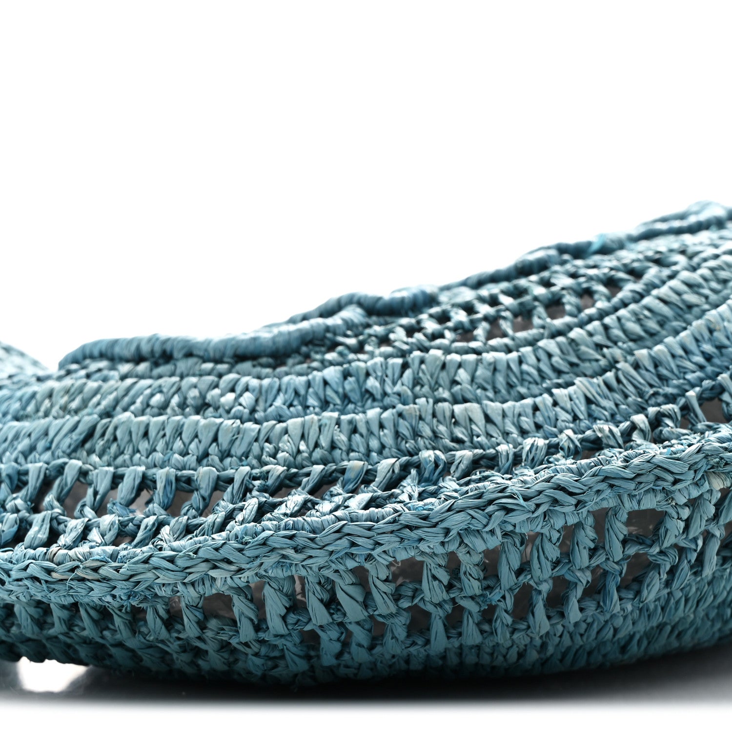 Chloe Raffia Calfskin Summer Banana Hobo Stormy Sea 9 of 10