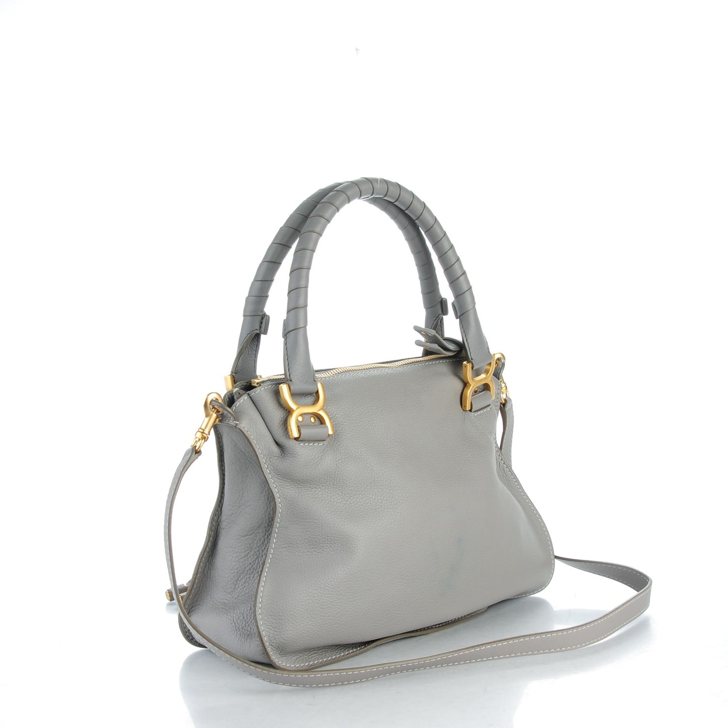 Calfskin Medium Marcie Satchel Cashmere Grey