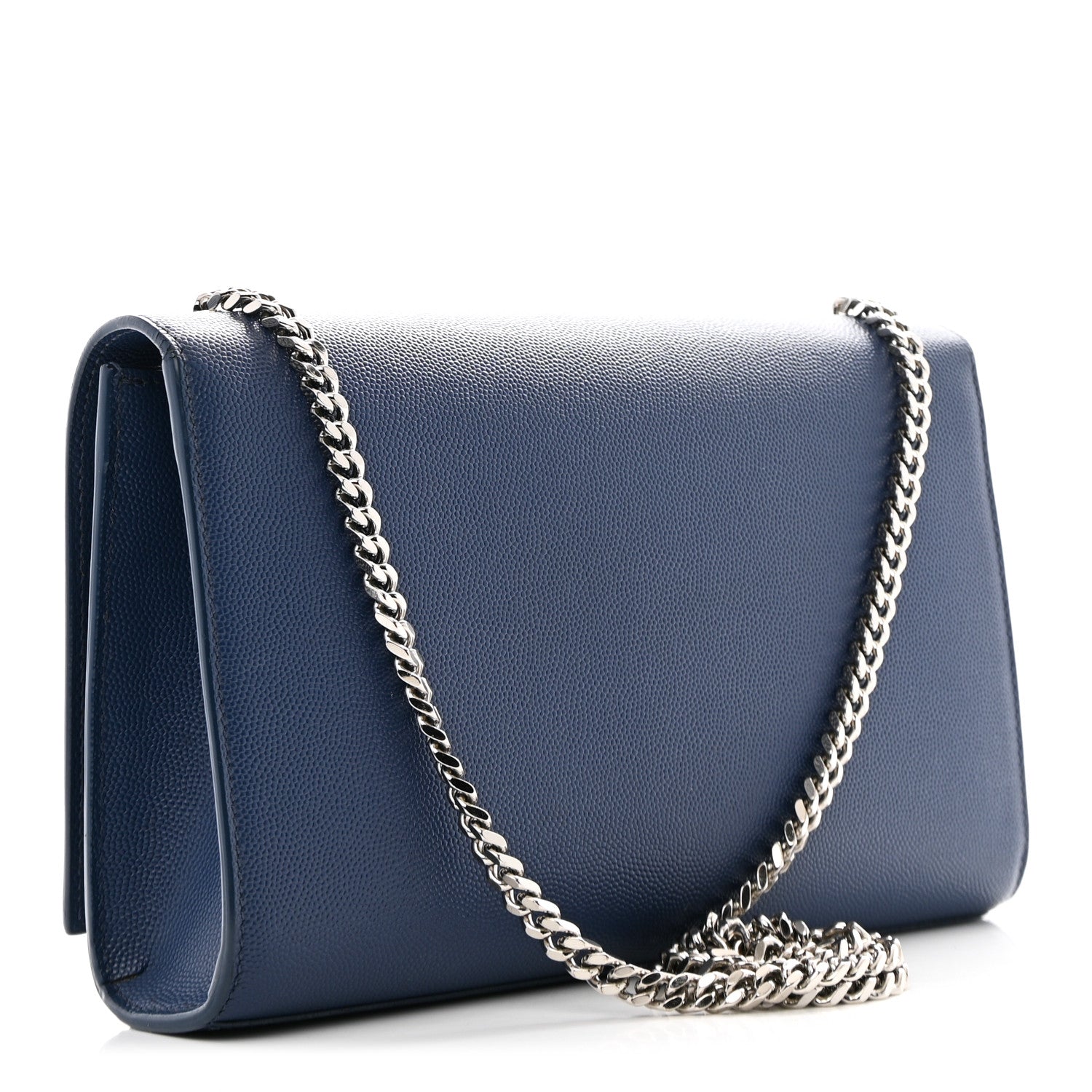Saint Laurent Grain De Poudre Medium Classic Monogram Kate Satchel Blue Clair 3 of 10