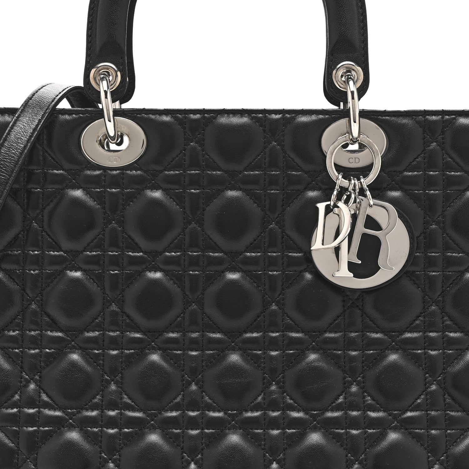 Christian Dior Lambskin Cannage Large Lady Dior Black 1848943