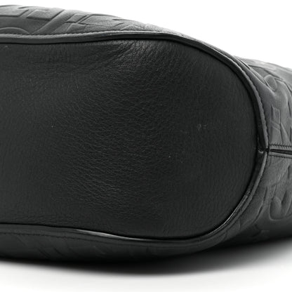 Salvatore Ferragamo Calfskin Embossed Gancini Hobo Black 7 of 16