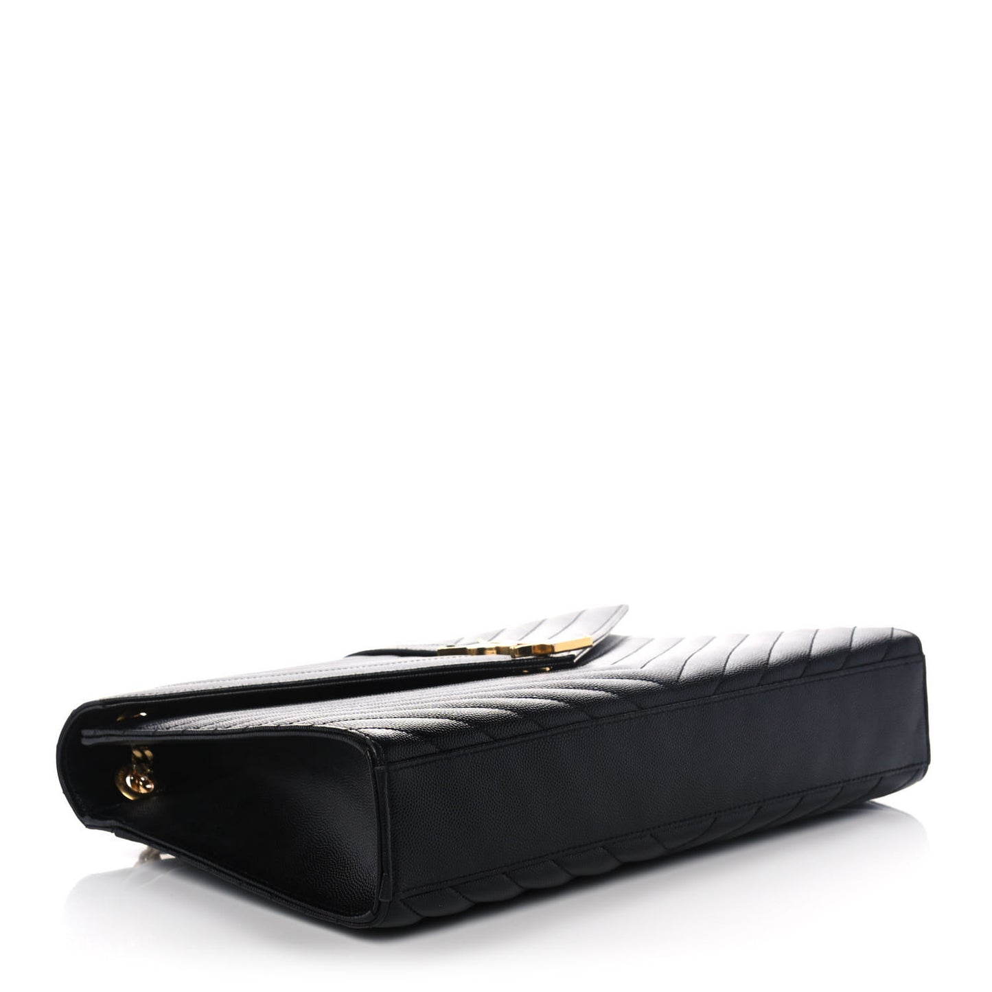 Grain De Poudre Matelasse Chevron Large Monogram Satchel Black