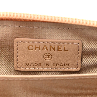 Chanel Caviar Quilted Boy Zip Around Coin Purse Wallet Beige 6 of 7