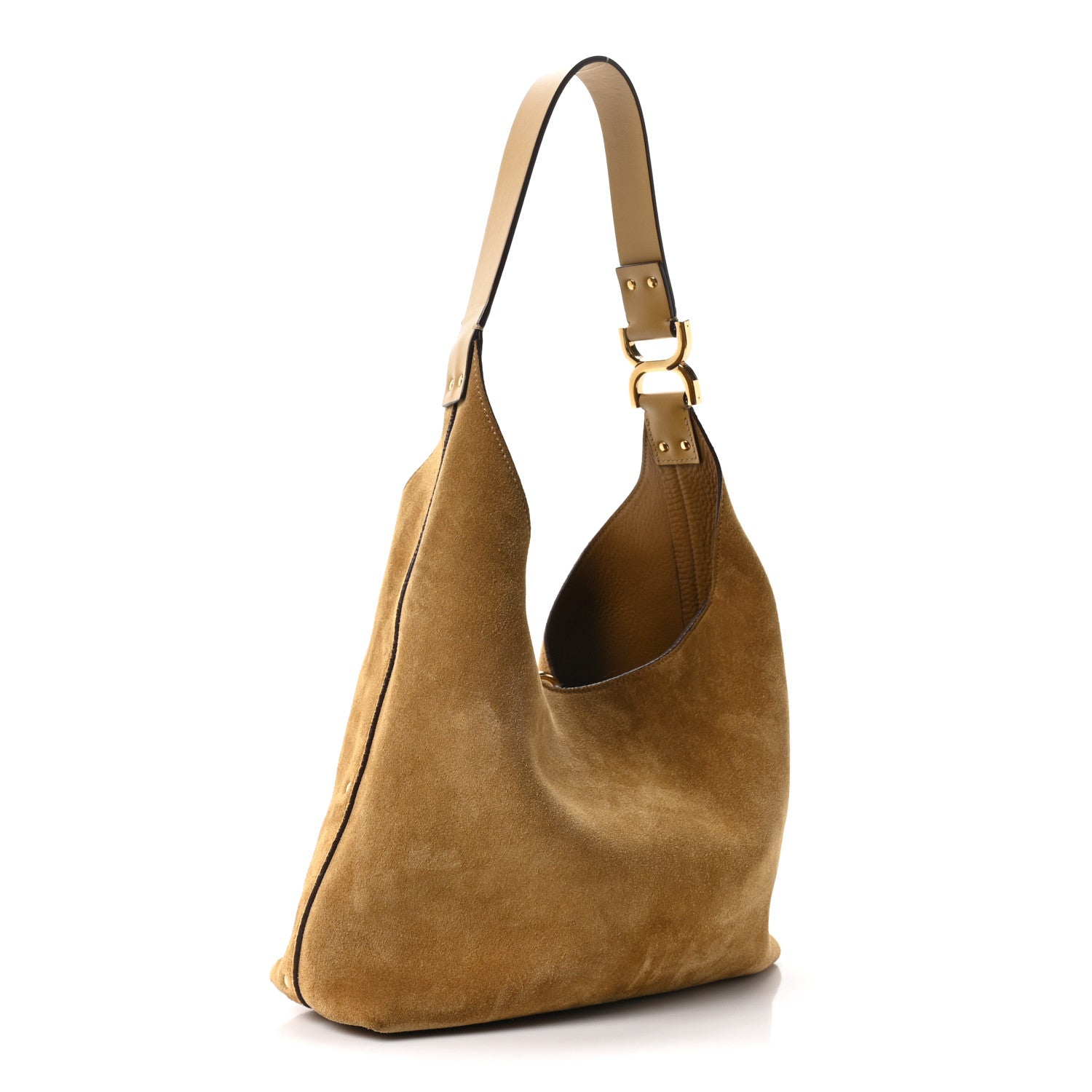 Chloe Suede Calfskin Small Marcie Hobo Bag Gold Khaki 3 of 10