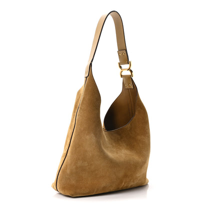 Chloe Suede Calfskin Small Marcie Hobo Bag Gold Khaki 3 of 10