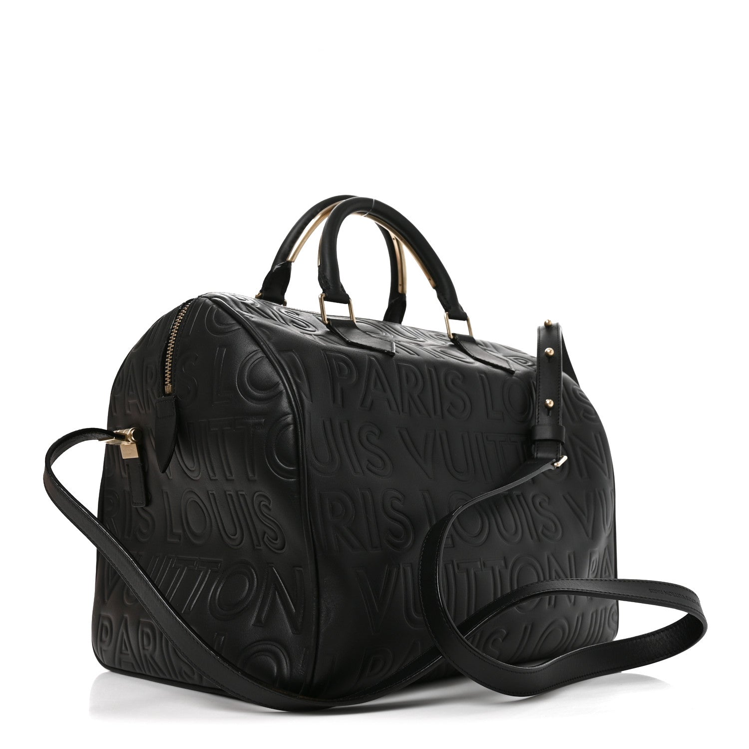 Louis Vuitton Calfskin Embossed Speedy Cube 30 Black 3 of 9