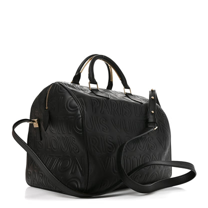Louis Vuitton Calfskin Embossed Speedy Cube 30 Black 3 of 9