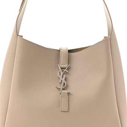 Saint Laurent Smooth Calfskin Small Le 5 A 7 Soft Hobo Sea Salt 7 of 10