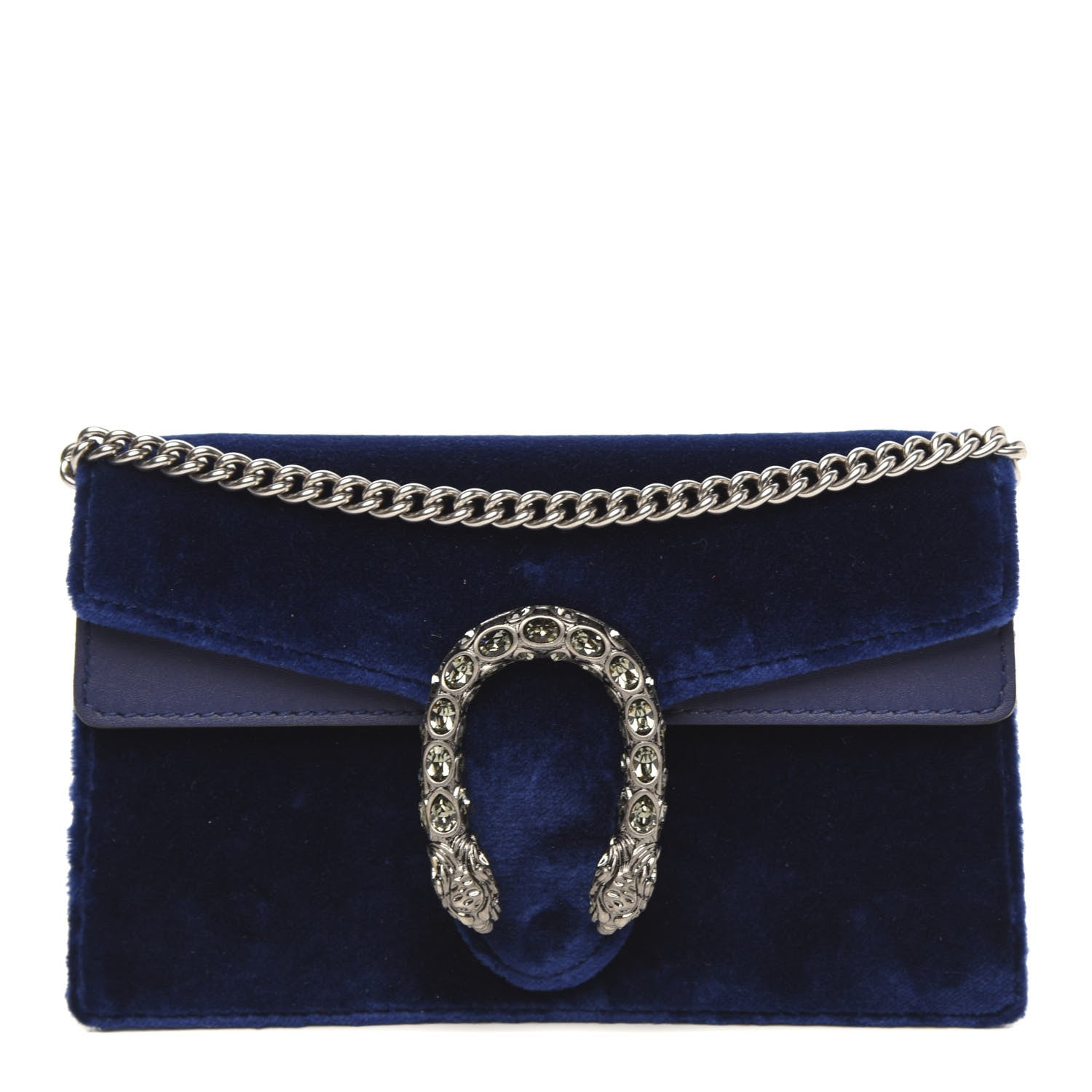 Gucci Velvet Super Mini Dionysus Shoulder Bag Cobalt 1 of 10