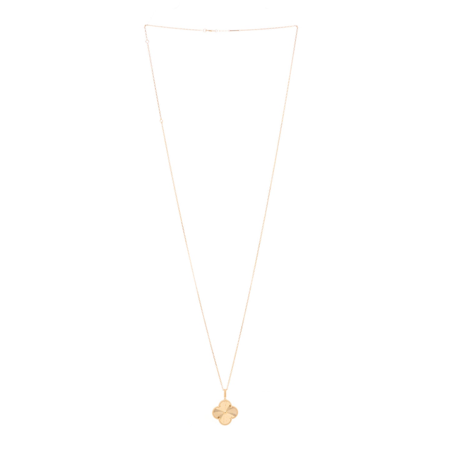 18K Yellow Gold Guilloche Magic Alhambra Long Necklace