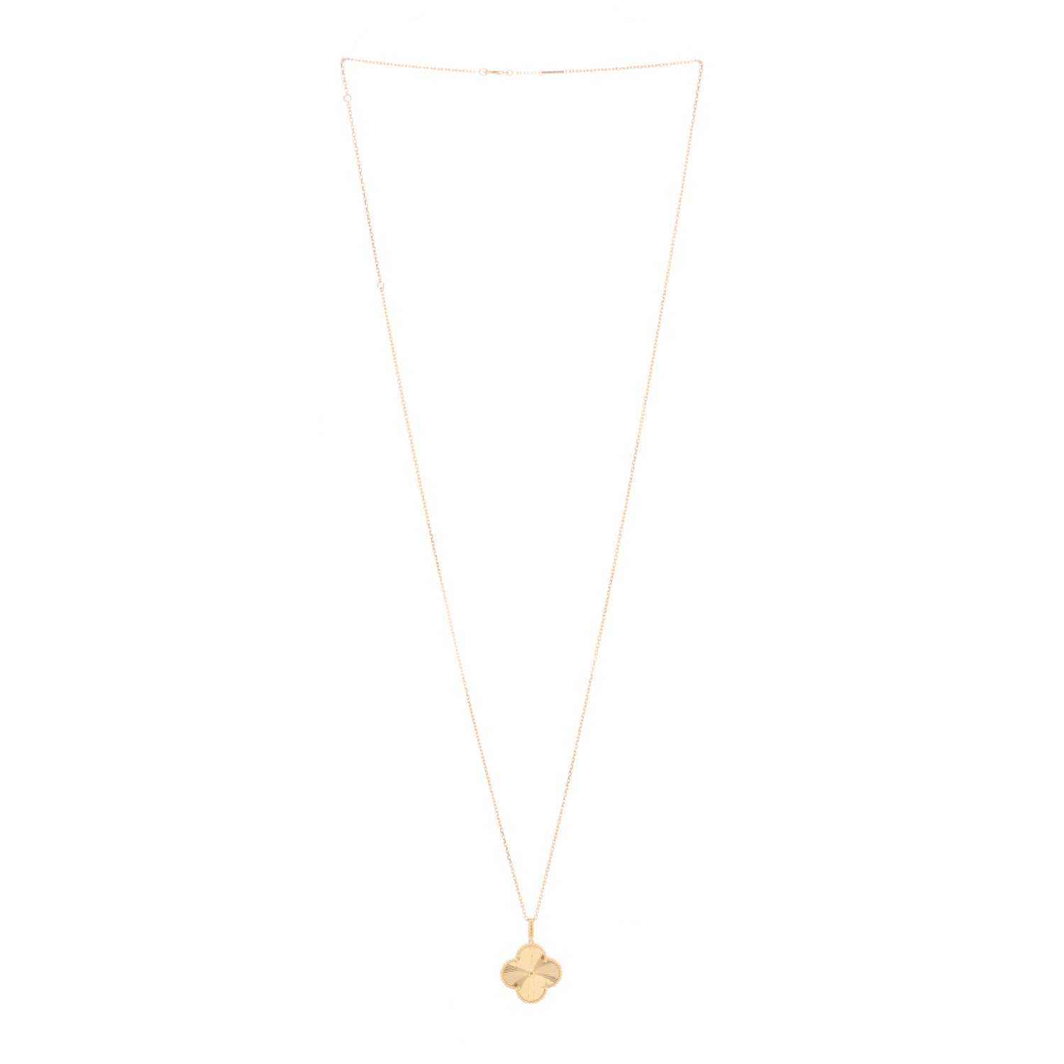Van Cleef & Arpels 18K Yellow Gold Guilloche Magic Alhambra Long Necklace 2 of 3