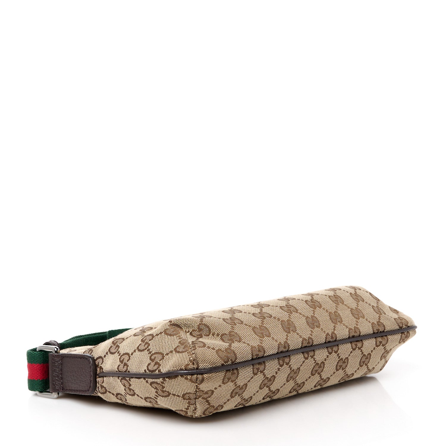 Gucci Monogram Web Small Flat Messenger Crossbody Dark Brown 4 of 11