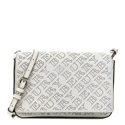 Burberry Calfskin Perforated Hampshire Crossbody Chalk White 1 of 14