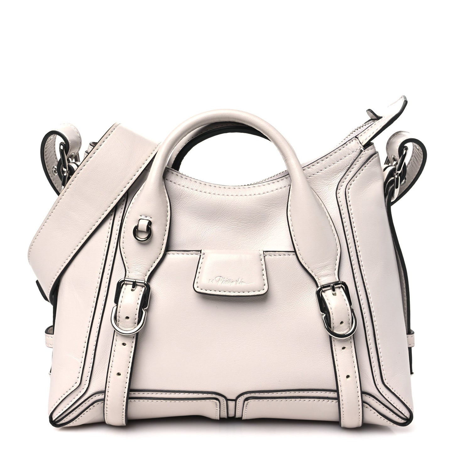 Calfskin Moto Mini Pashli Satchel Stone